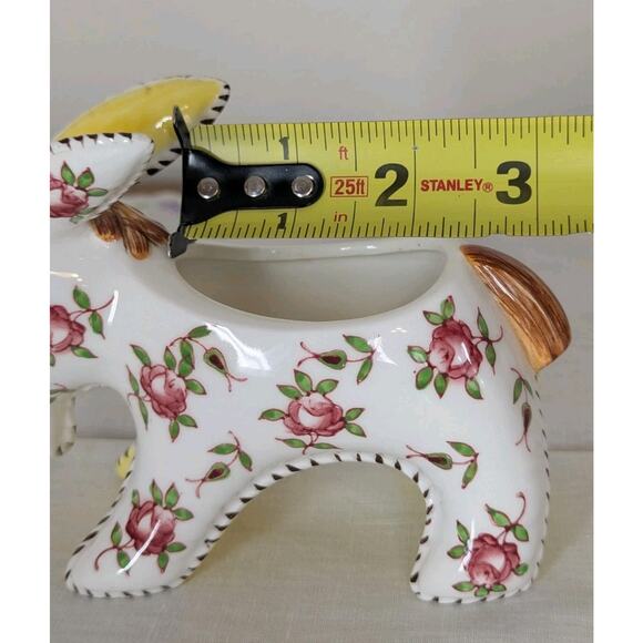 Vintage Lefton Ceramic Pottery Floral Patchwork Donkey Planter Roses Japanese - Picture 14 of 15